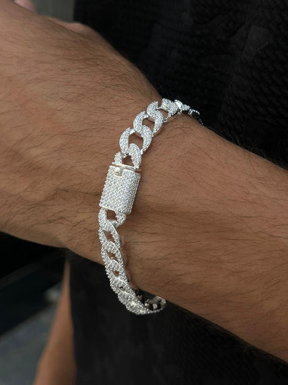 All Iced Gangster Chain Bracelet S925 Sterling Silver for men