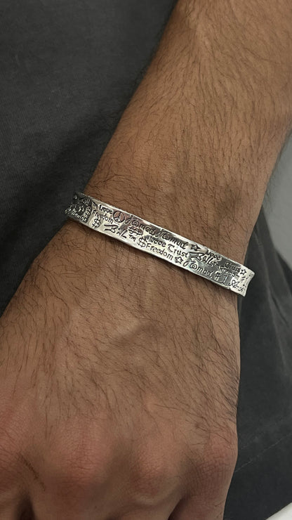 Freedom Bangle S925 Sterling Silver for men