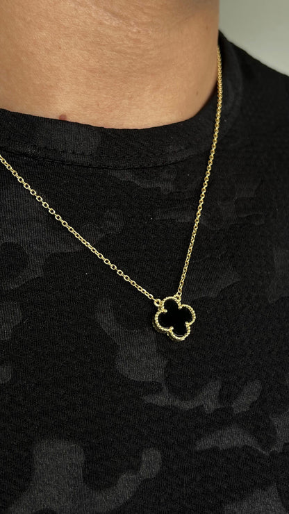 One black van cleef  Necklace-Gold plated/pure silver S925