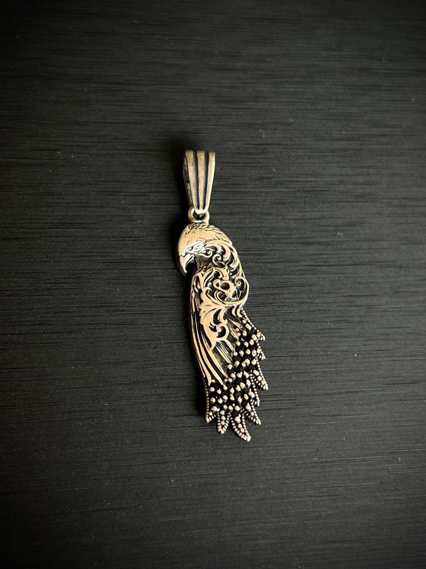 Wild Peacock Pendant – S925 Silver-4cm