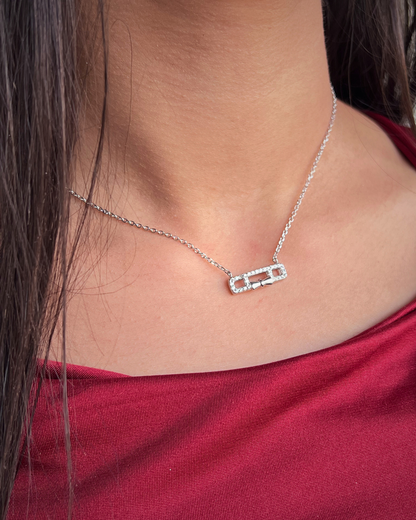 Zirconia Necklace In Sterling Silver 925