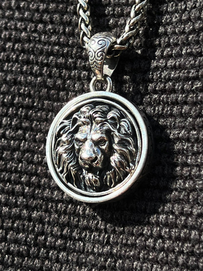 Limited Edition⭕️ Heavy Double Face Rotating Lion Pendant – S925 Silver-3.5cm