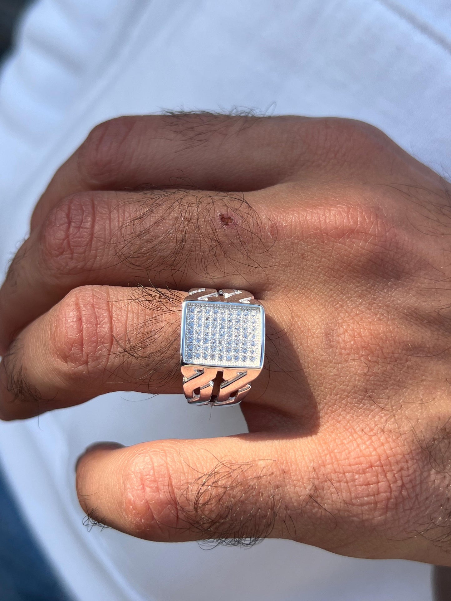 Twisted Iced Ring -Sterling Silver 925s