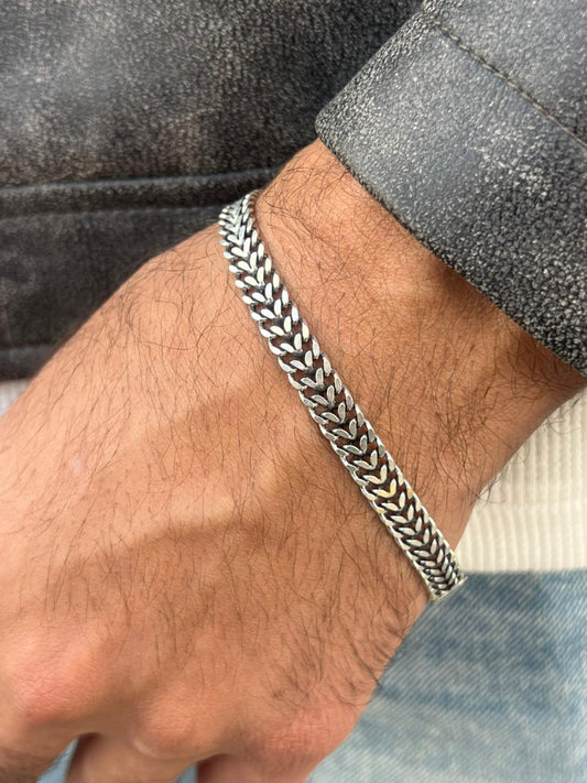 DRAGON BONE-S925 Sterling Silver Bracelet (22cm-8mm)