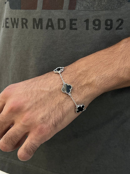 Men’s 3 Van Cleef & Arpels Black Onyx Bracelet in Italian Silver S925