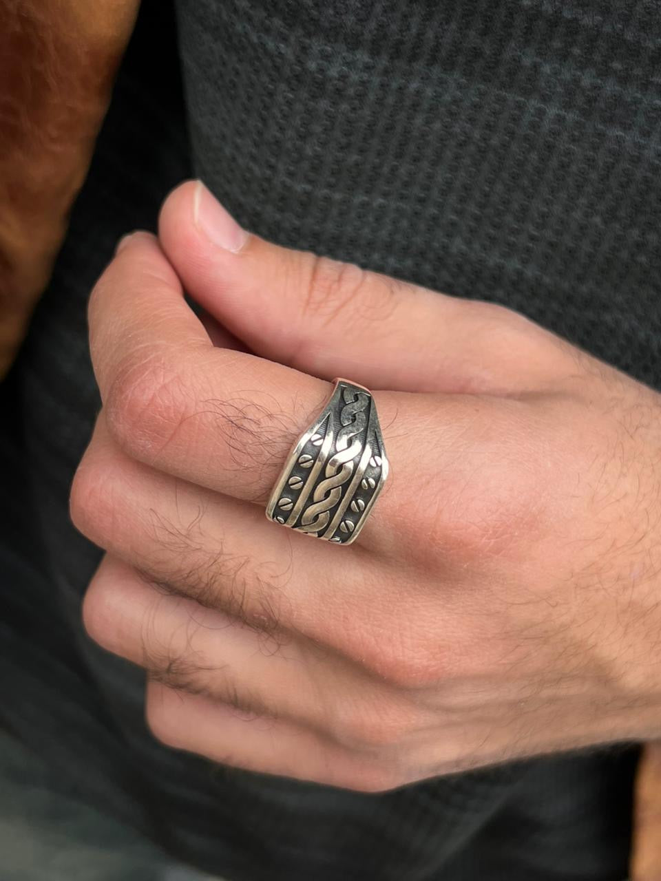 Twisted Master Ring -for Men's Sterling Silver 925s