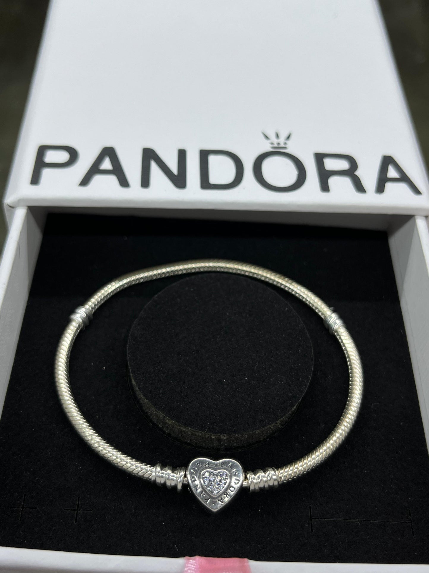 Moments Heart clasp Snake Chain Bracelet in Sterling Silver-925✨