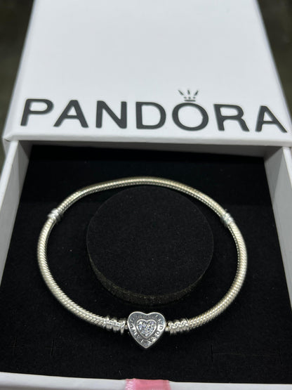 Moments Heart clasp Snake Chain Bracelet in Sterling Silver-925✨