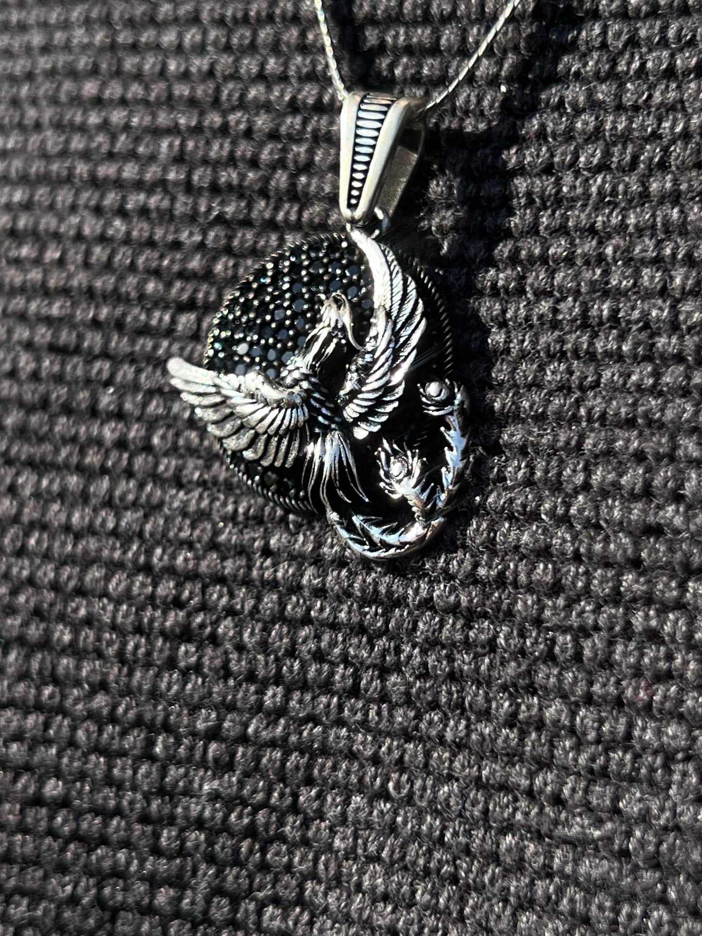 Heavy Oxized Dragon Pendant – S925 Silver-3.5cm