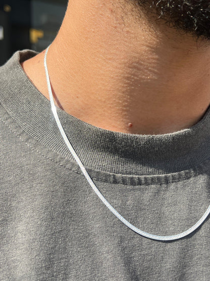 Engraved Snake Necklace For Men Sterling Silver925-(50cm-3mm)