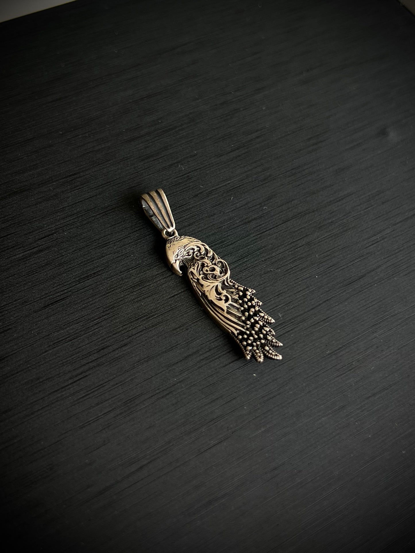 Wild Peacock Pendant – S925 Silver-4cm