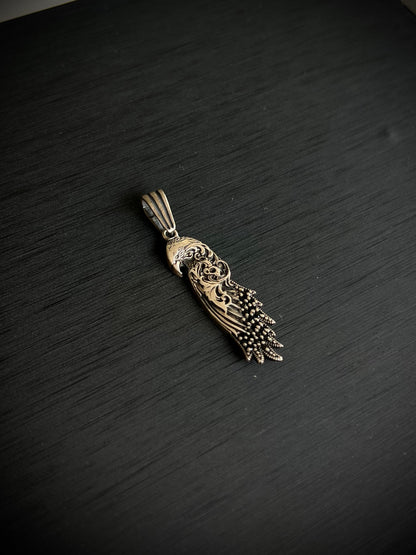 Wild Peacock Pendant – S925 Silver-4cm