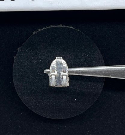 Backpack silver charm with clear cubic zirconia