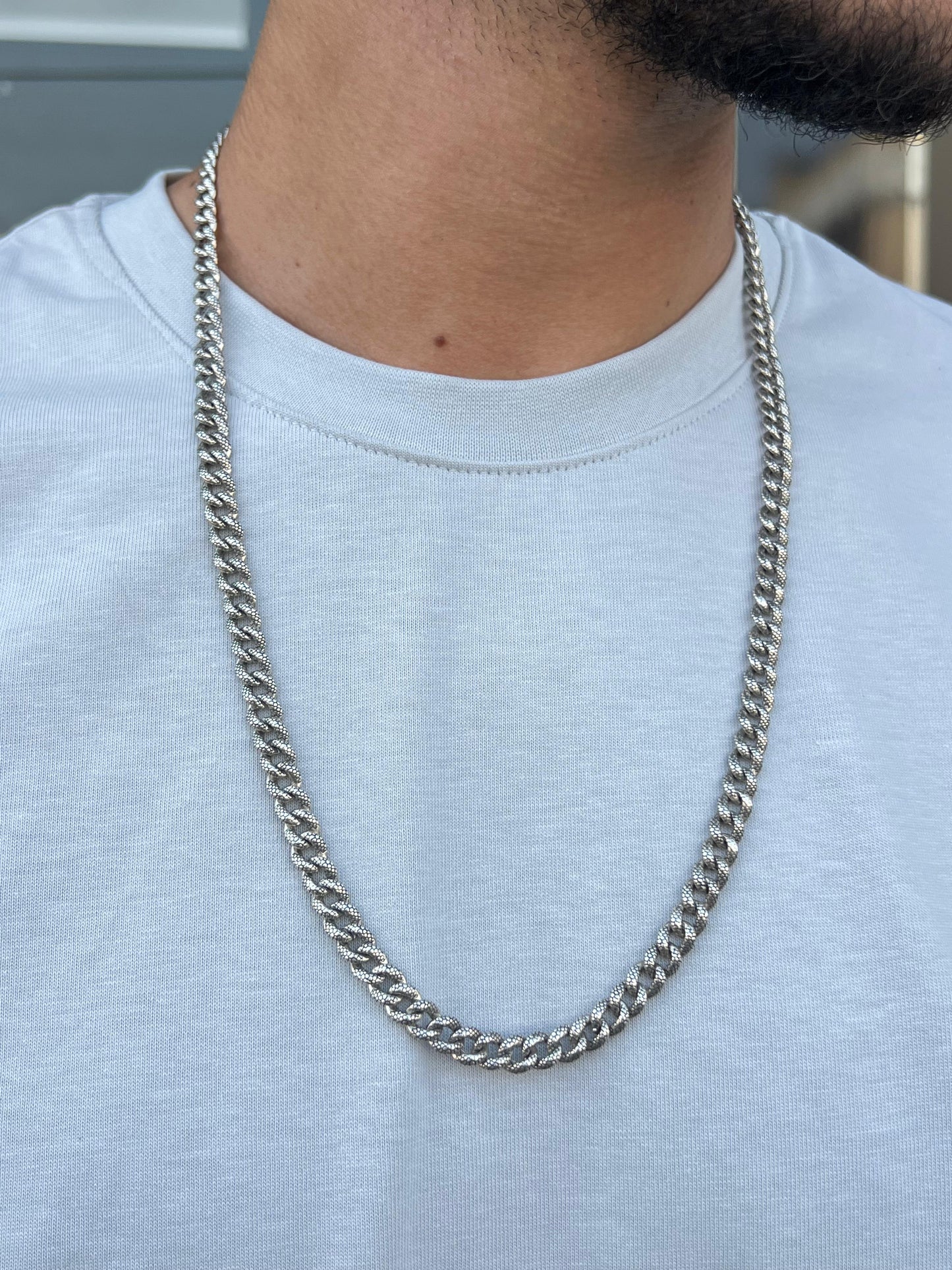 Engraved Grommet Necklace For Men Sterling Silver - 925