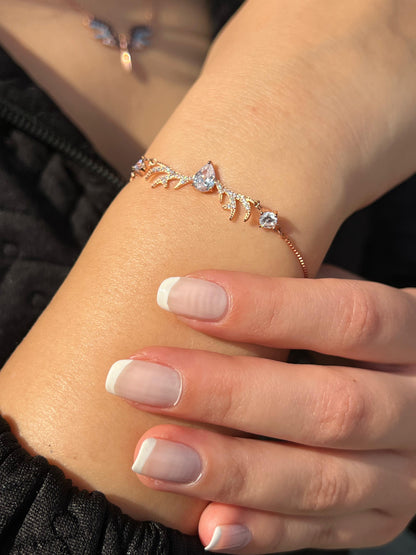Rose Gold Aurora Antler Bracelet -in Sterling Silver -925