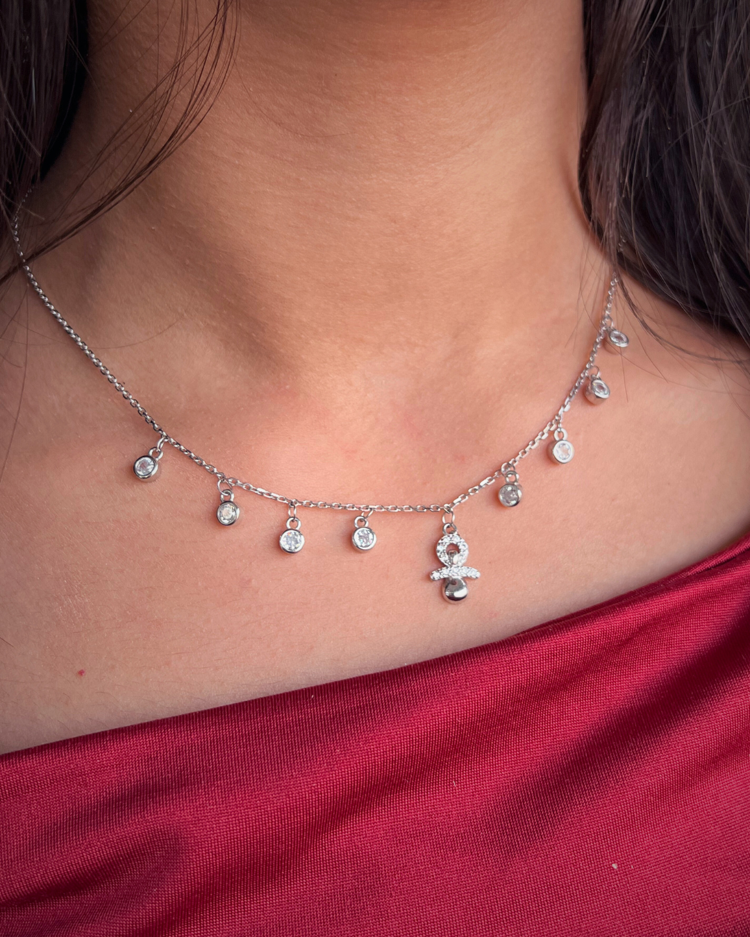 Multi Zirconia charms Necklace - S925