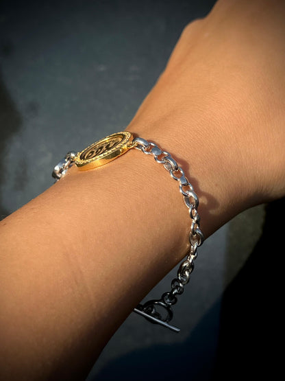 X “مودة” Bracelet— Sterling Silver with Gold Plating