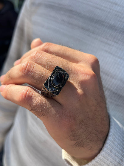 Dark Grindstone Ring -Sterling Silver 925s