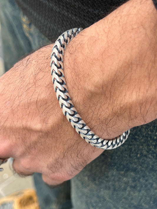 Cubic Arrow bracelet-for Men's Sterling Silver 925s (20cm-6mm)