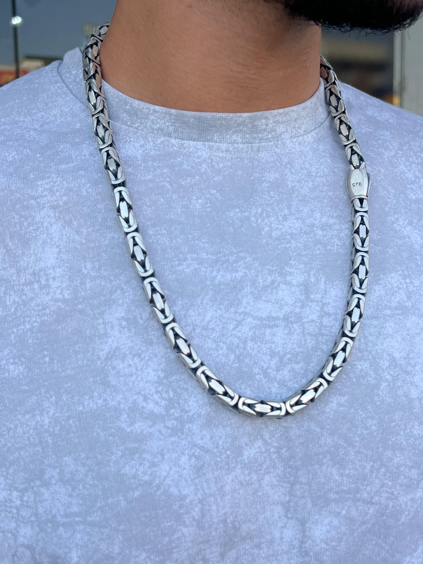 Massive 132g Solid King Chain for Men's Sterling Silver 925s-65cm-7mm
