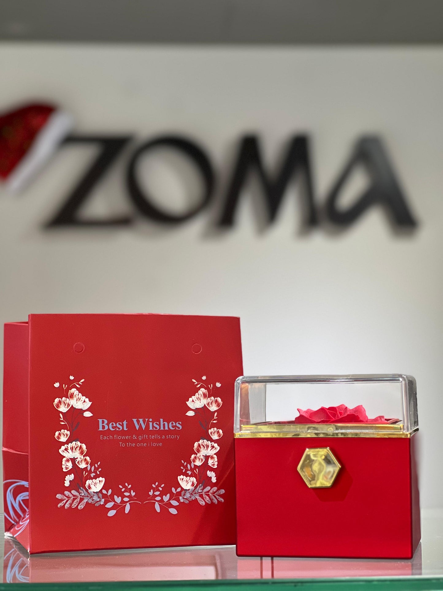 Red Rotating (Natural Flower) Box❤️‍🔥