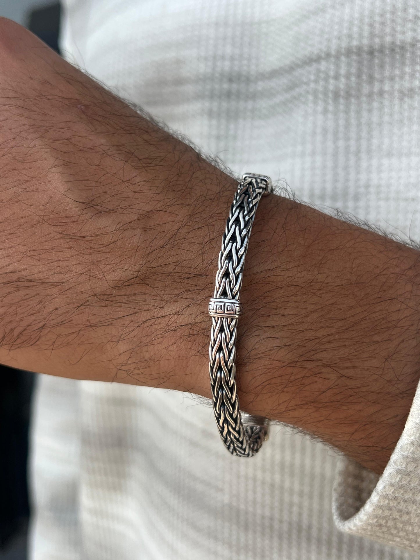 Stormy Spacers Bracelet Sterling Silver 925s-(21cm-7mm)