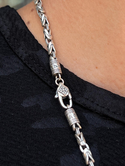 Round king Necklace For Men Sterling Silver - 925