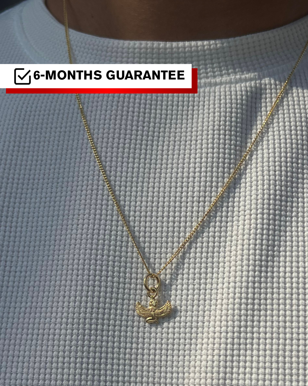 Premium- Horus Necklace in Sterling Silver 925s- Real 21K Gold Plated