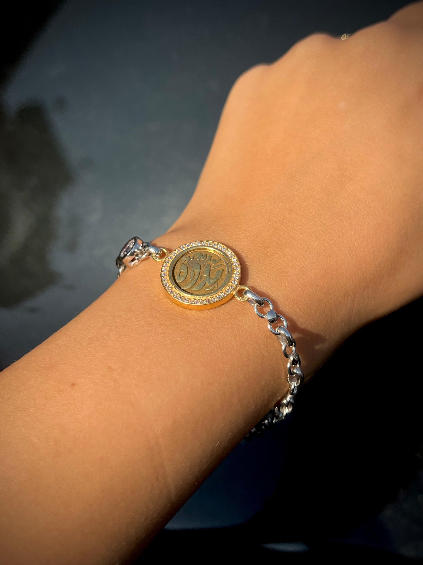 X “مودة” Bracelet— Sterling Silver with Gold Plating