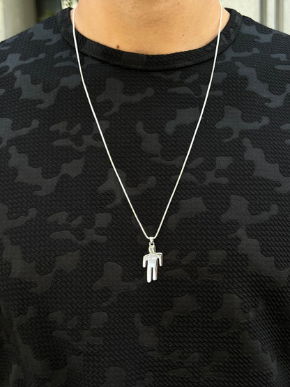 Minimal Human Figure Necklace for Men's Sterling Silver 925s