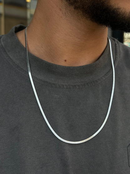 Sleek Necklace For Men Sterling Silver925-(29cm-3mm)