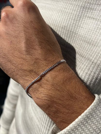 Half Tennis✖️Half Grommet Bracelet Sterling Silver 925s