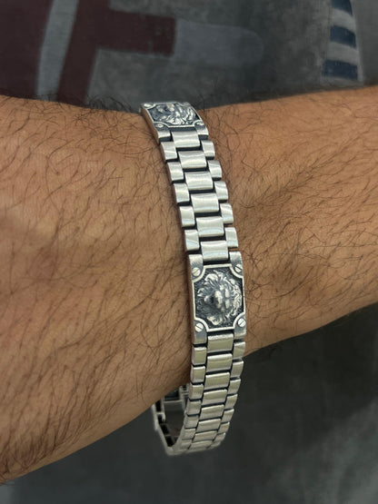 Lion Link chain Bracelet for Men's Sterling Silver 925s-21.5cm