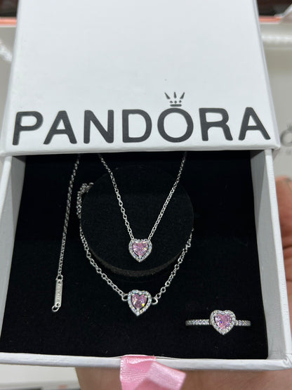 Heart Trio Set with bracelet-Italian Silver 925