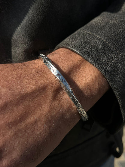 Twisted Heavy Handmade Nomad Bangle-Sterling Silver 925s
