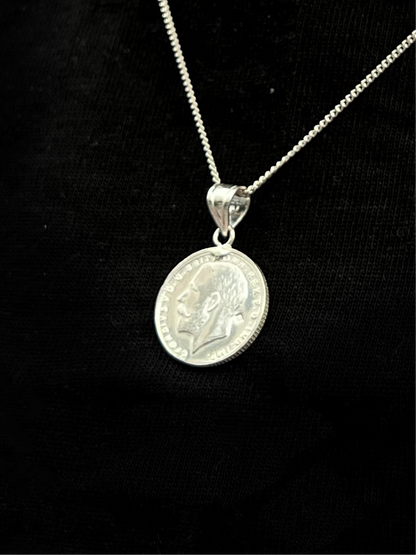 Coin Necklace for Men's Sterling Silver 925s