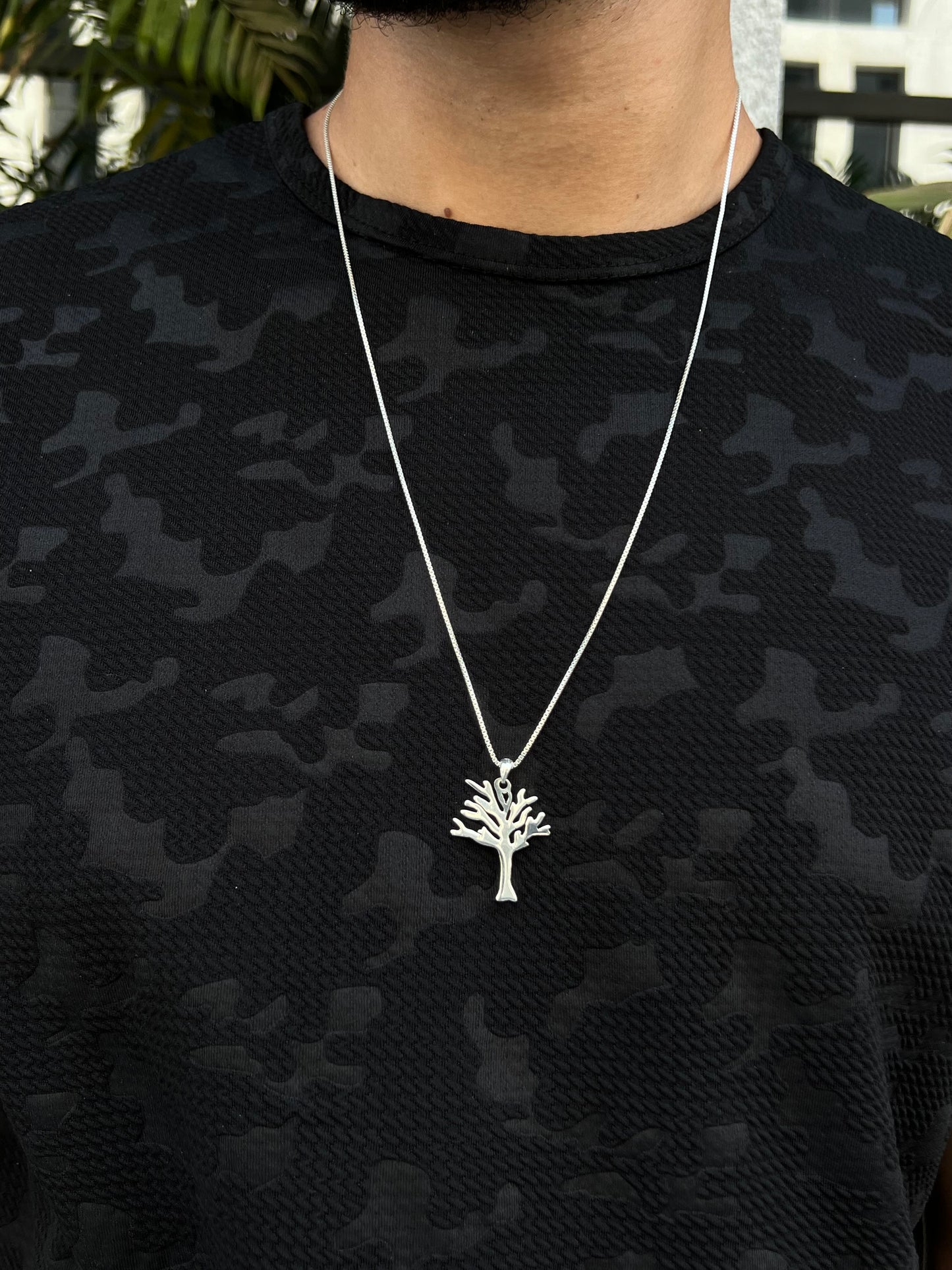 Leafless Tree  Necklace for Men's Sterling Silver 925s