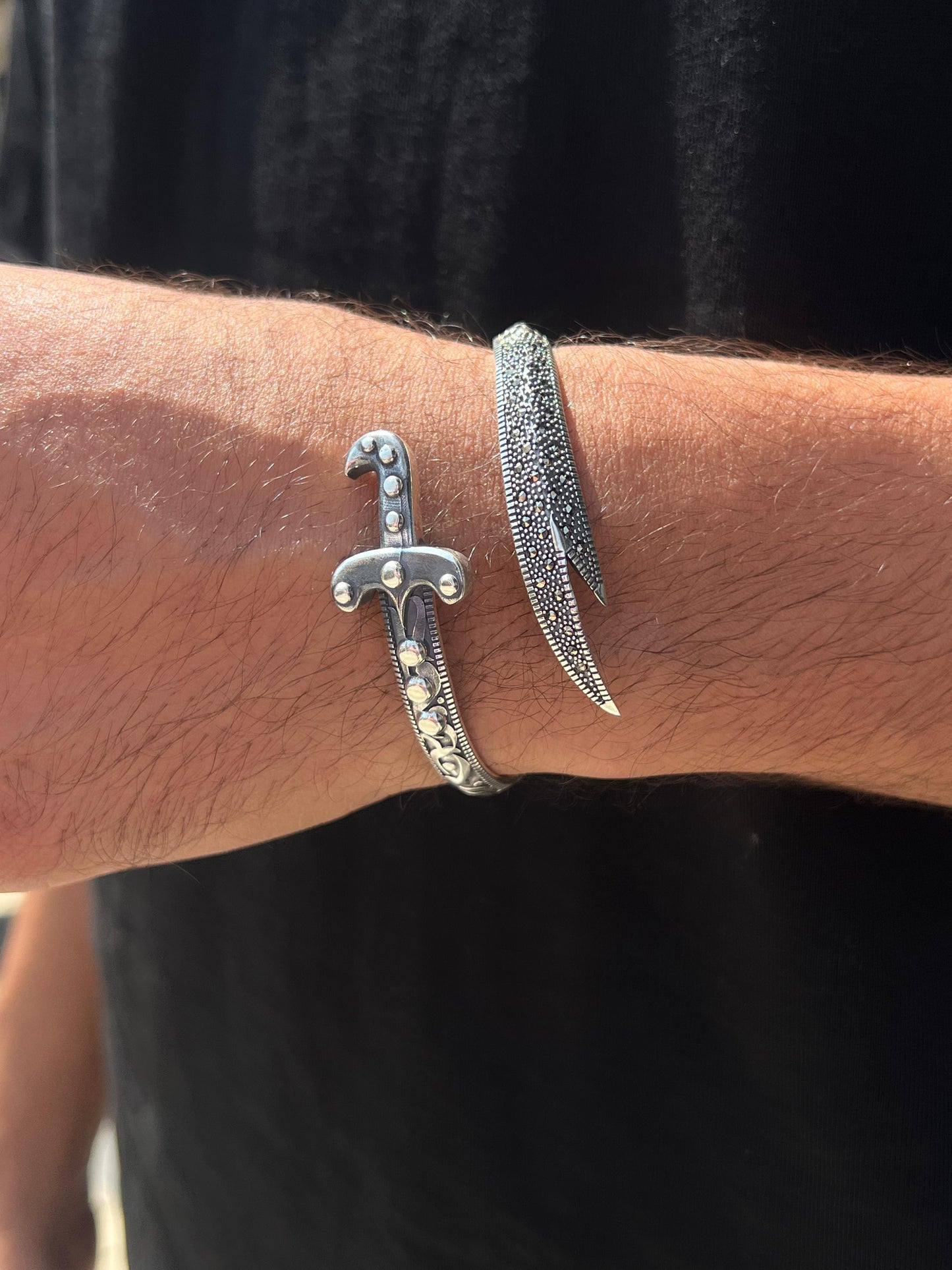 Zulfiqar Sword Cuff Bracelet for Men's Sterling Silver 925s