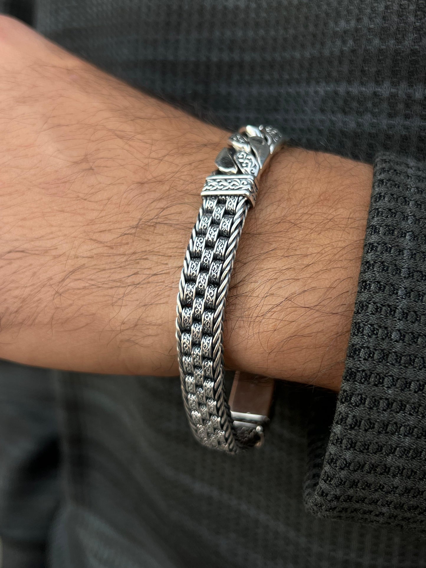 Rare TwoFuse Bracelet Sterling Silver 925s-(22cm-12mm)