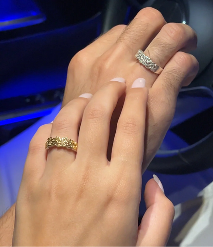 Premium-Thick Couple Band Ring - 925Silver-7mm (لقد جمعنا الحب فمن يفرقنا)