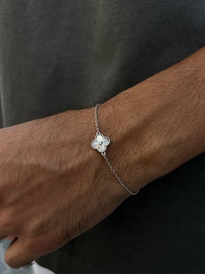 Diamond cut 1 Van Cleef Bracelet in Italian Silver S925