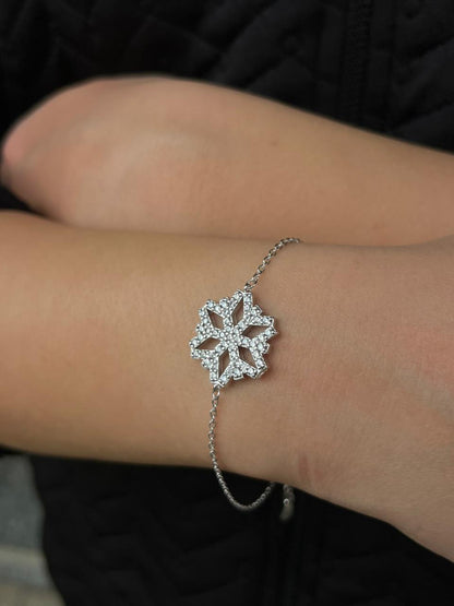 Large Ice Flake Zirconia Bracelet -in Sterling Silver -925