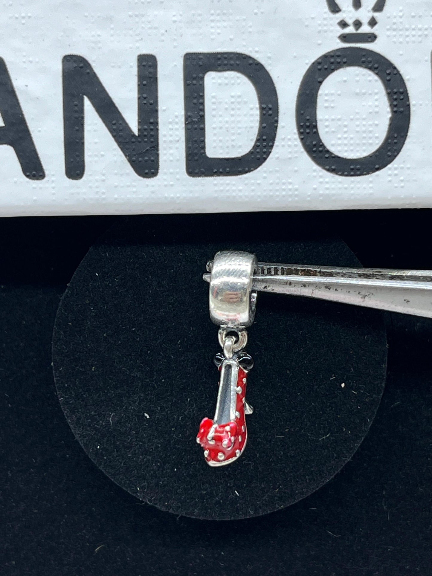 Silver Disney Minnie Shoe Dangle Charm