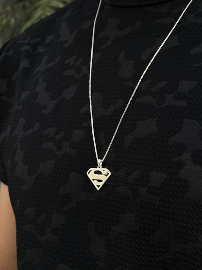 SuperMan Necklace for Men's Sterling Silver 925s