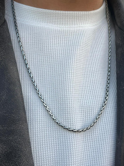 Polished Valor Necklace For Men Sterling Silver925-(65cm-4mm)