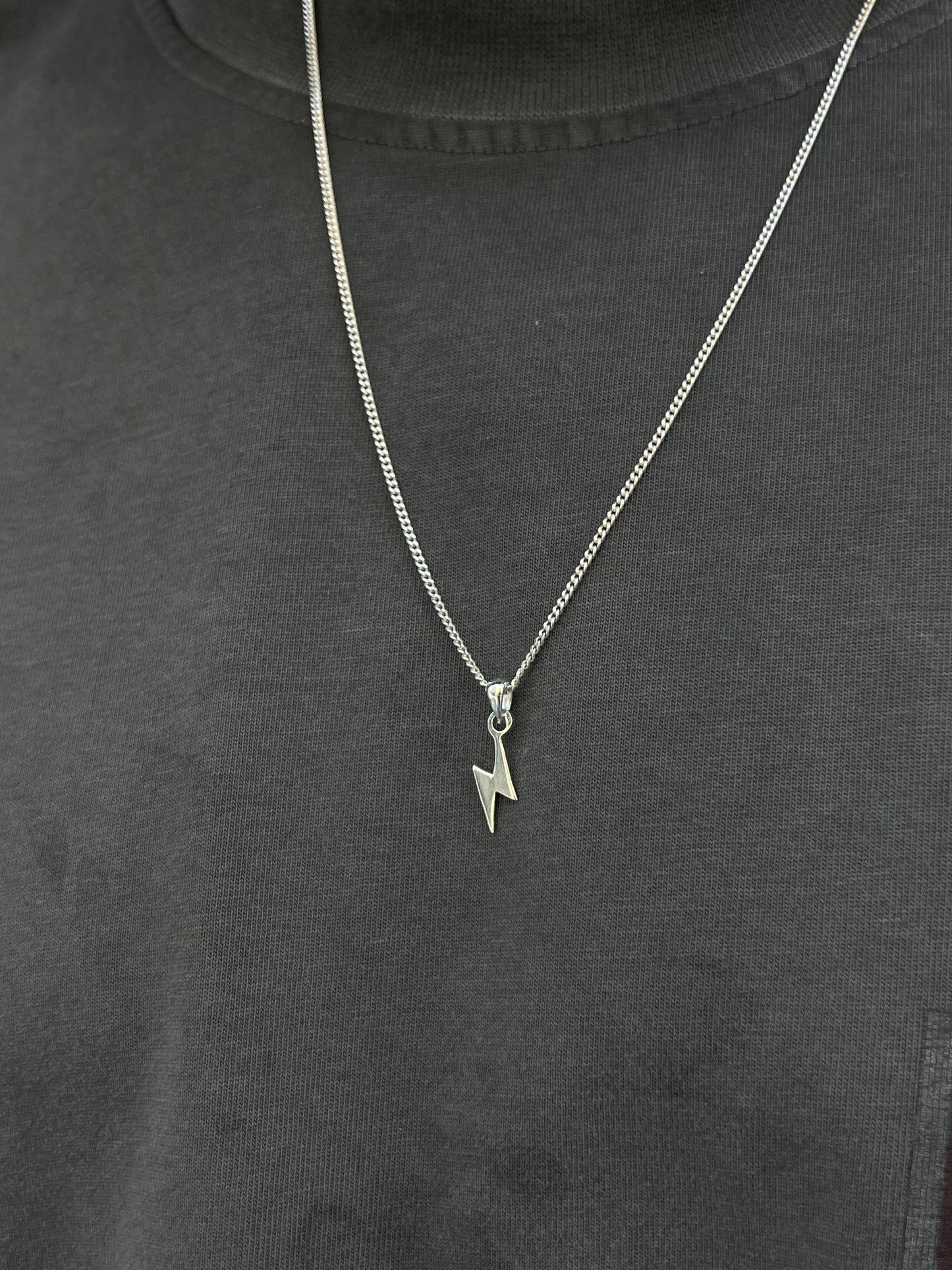 Lightning Necklace for Men's Sterling Silver 925s