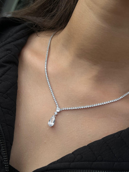 Fancy Tear Drop Tennis pure silver  S925