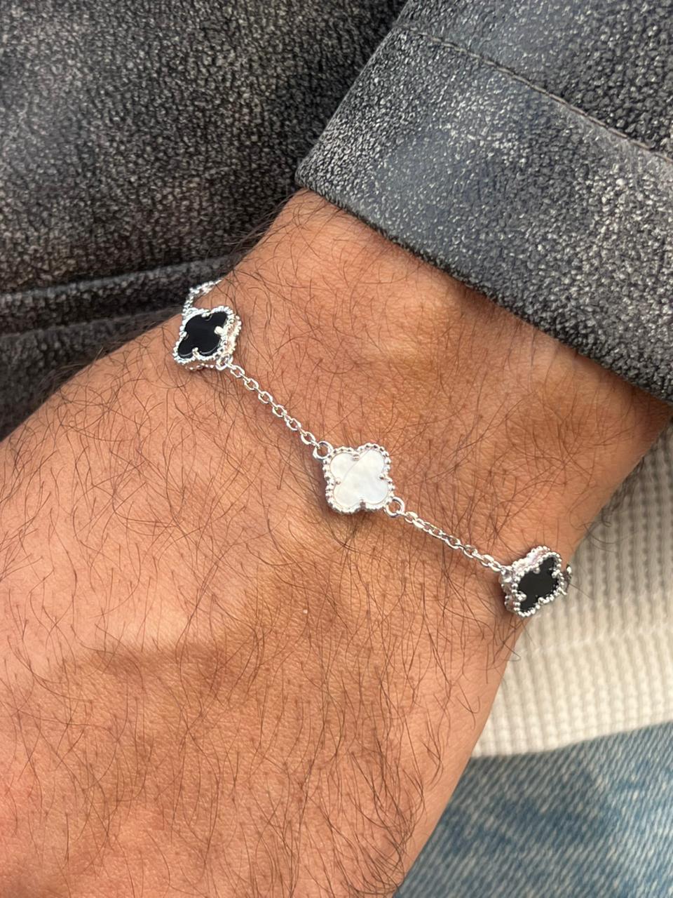 Black✖️White 5 Van Cleef Bracelet in Italian Silver S925