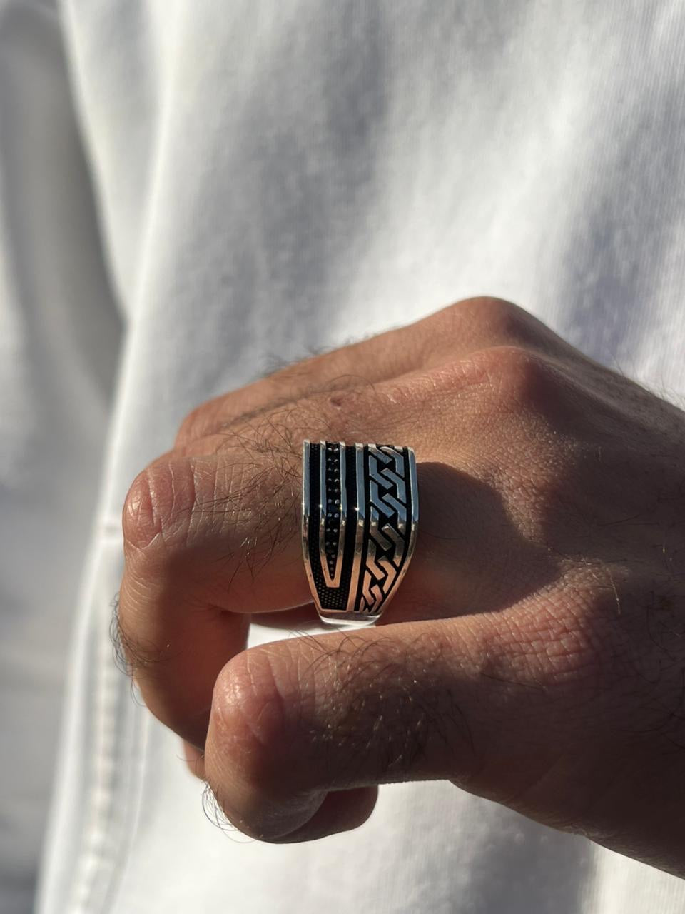 Twisted Black Zirconia Ring -Sterling Silver 925s