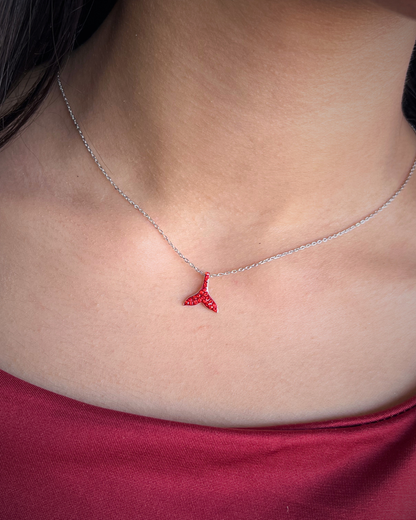 Red Mermaid Tail Necklace S925